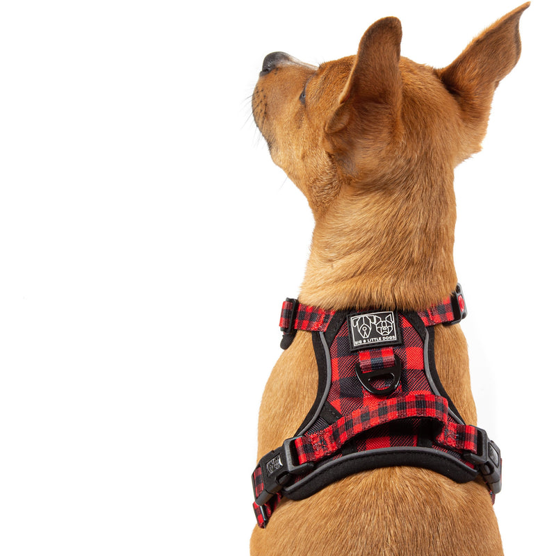 All Rounder Harness No Pull Front Clip Harness Red and Black Plaid