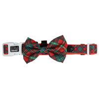 Dog Collar and Bow Tie Happy Holidays Plaid