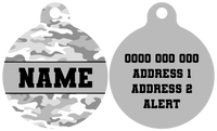 Pet ID Tag | Grey Camo