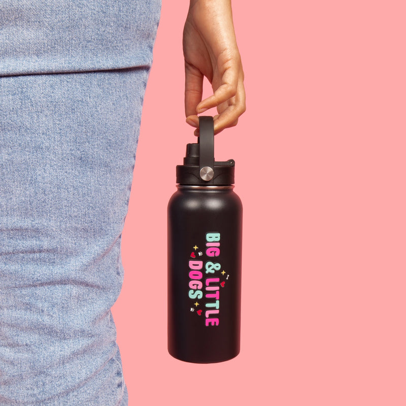 ON-THE-GO INSULATED DRINK BOTTLE: Black {FINAL SALE}