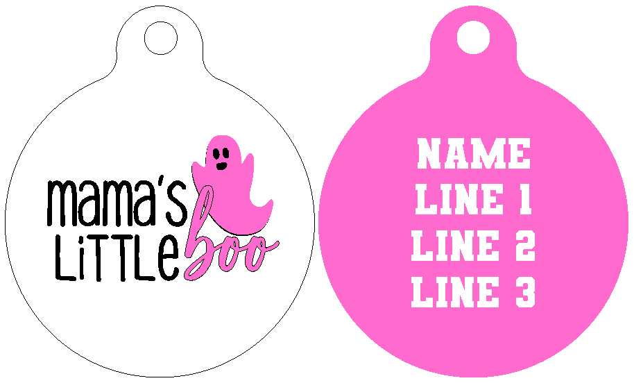 Pet ID Tag | Mama's Little Boo (Pink)