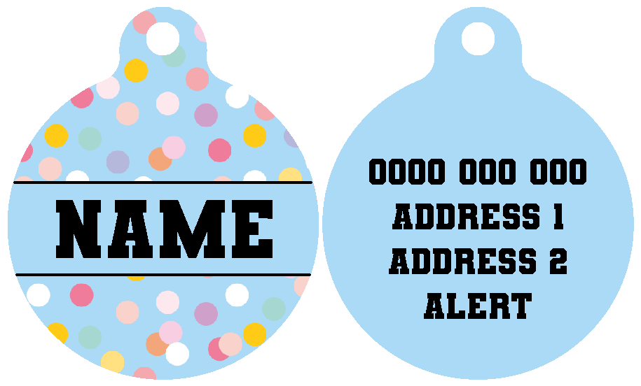 Pet ID Tag | Blue Confetti