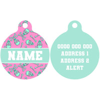 Pet ID Tag | Skull & Bones (Pink Version)
