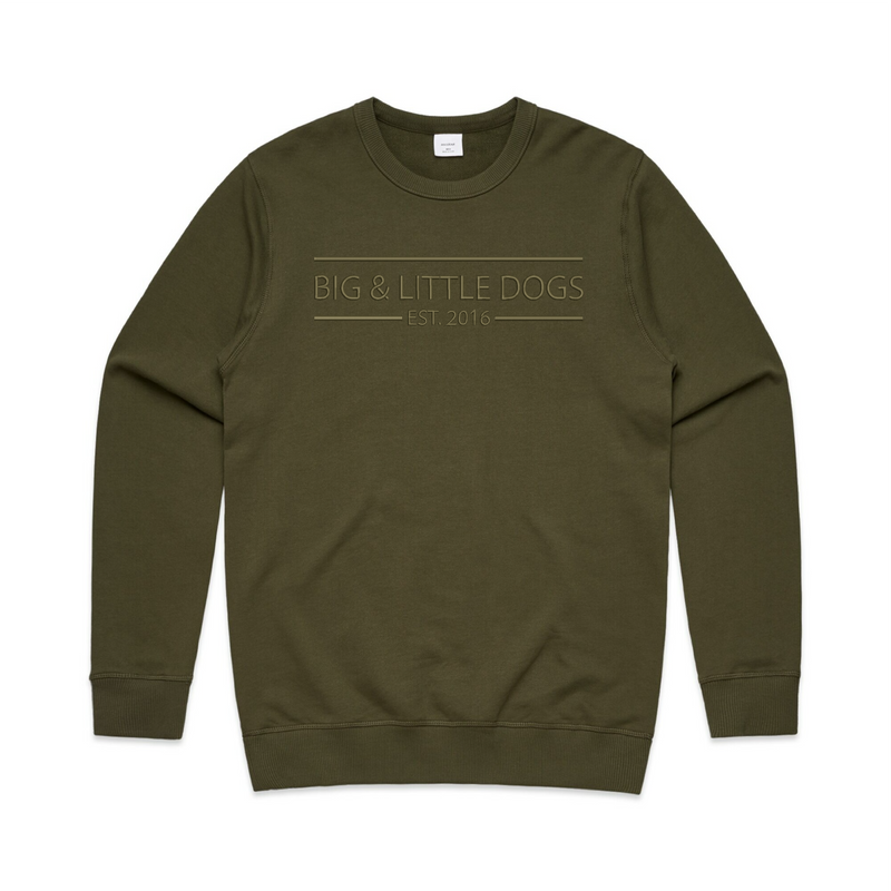 PREMIUM "BIG & LITTLE DOGS" JUMPER: Army (Embroidery)