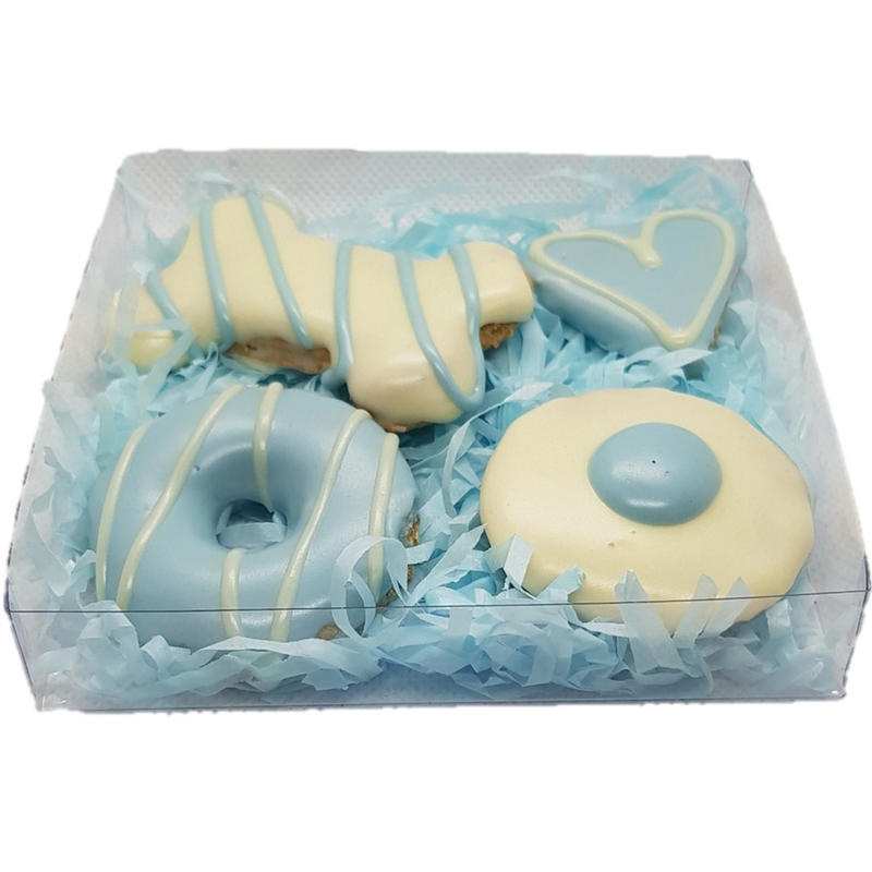 DOG TREATS Huds and Toke Mixed Cookie Box | Blue | 4 Pces (in GIFT BOX)
