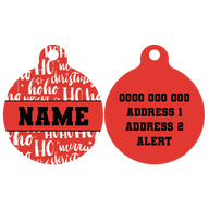 Pet ID Tag | Merry Christmas HoHoHo (Red)