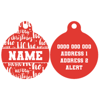 Pet ID Tag | Merry Christmas HoHoHo (Red)