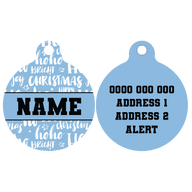 Pet ID Tag | Merry Christmas HoHoHo (Blue)
