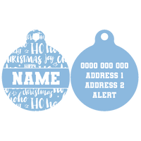 Pet ID Tag | Merry Christmas HoHoHo (Blue)