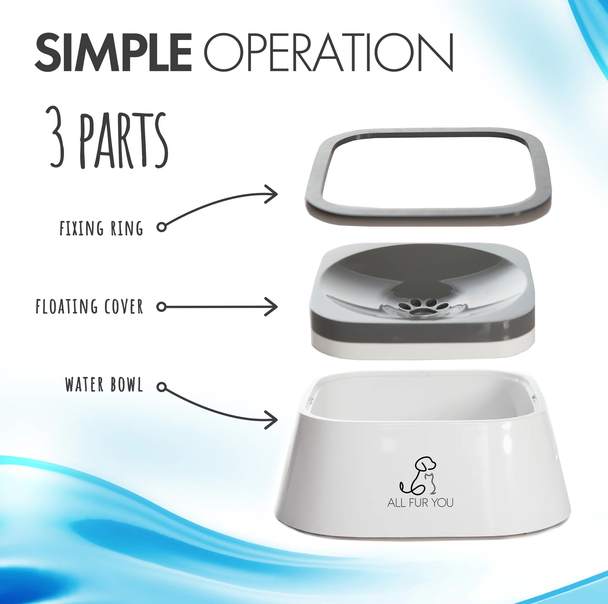 All Fur You: Anti Splash Bowl - White