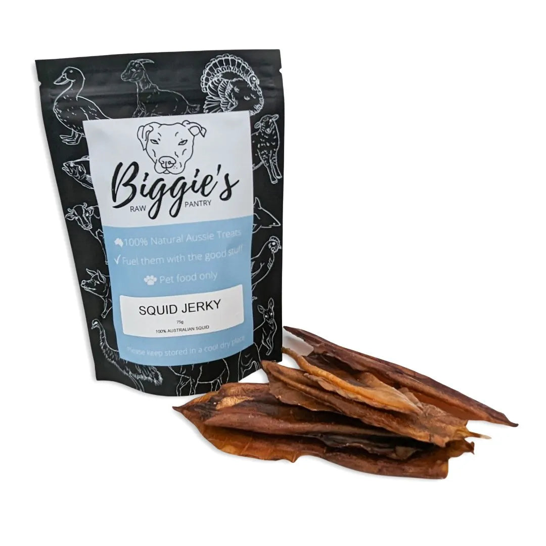 DOG TREATS: Biggies Raw Pantry | Squid Jerky