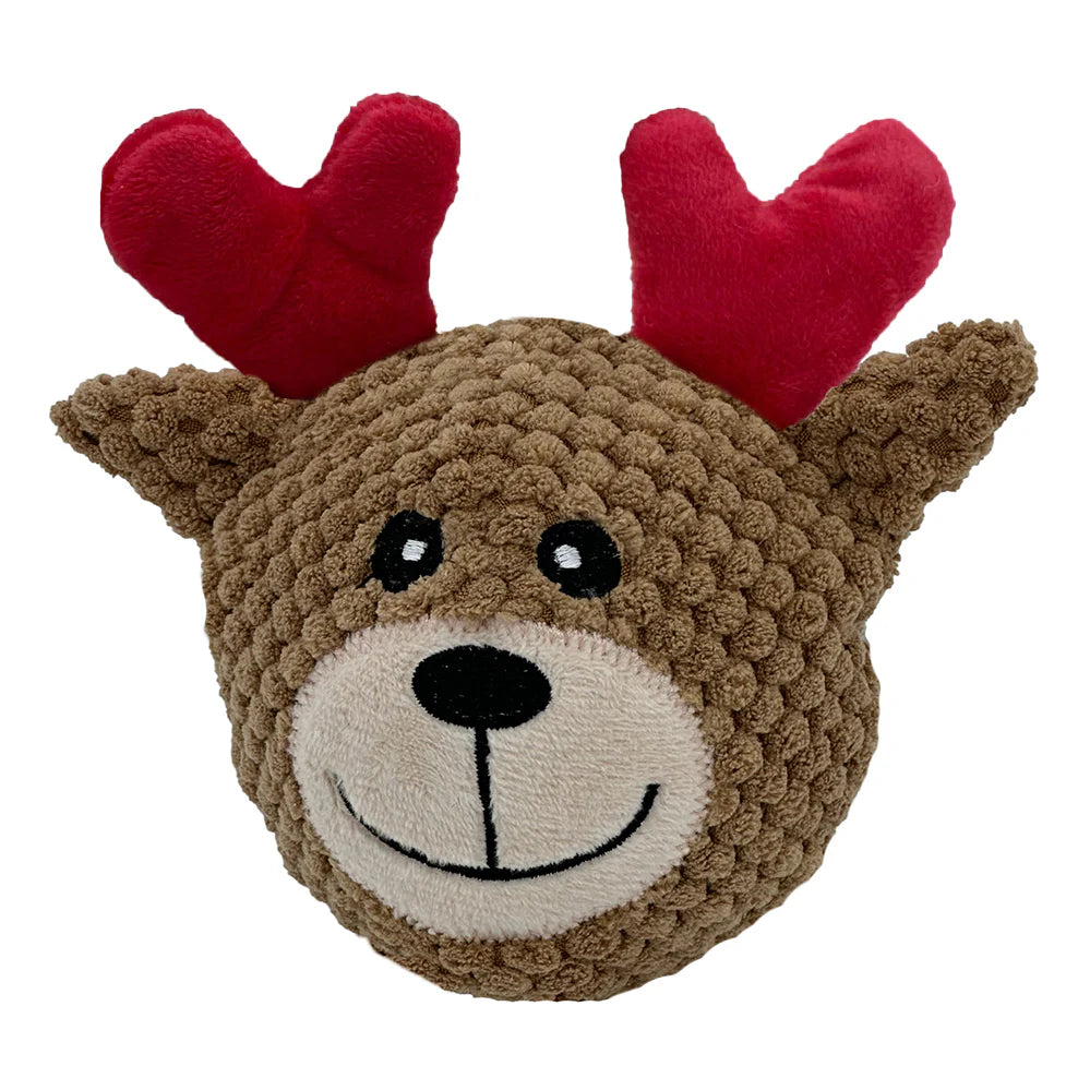 Petlou: Christmas EZ Squeaky Twin Ball Pack - Santa & Reindeer