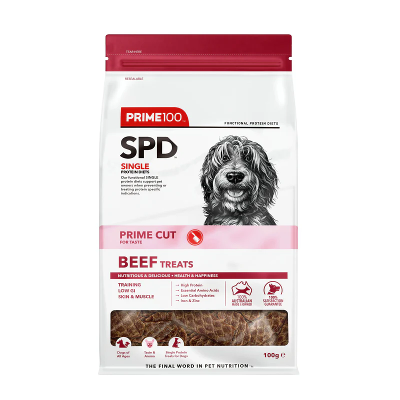 DOG TREATS: SPD Prime Cut Beef Treats 100g