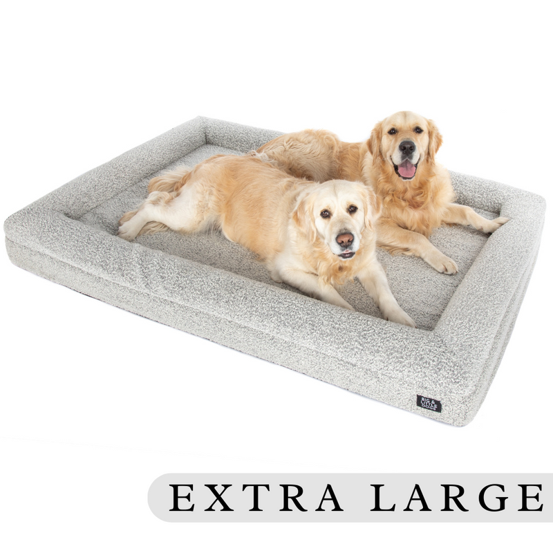 LUXE ORTHOPAEDIC DOG BED: Salt & Pepper Boucle (EXTRA LARGE)