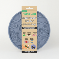 DOG ENRICHMENT | Meaty Licks: Mushroom Cottage Slow Feeder – Dusty Blue
