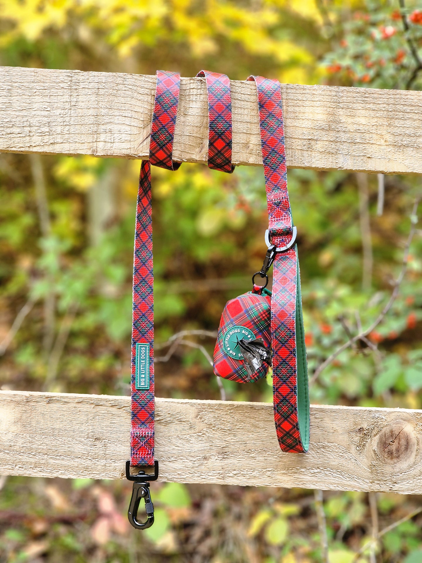 DOG POOP BAG HOLDER: Festive Tartan {FINAL SALE}