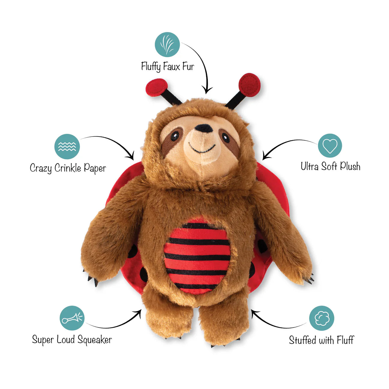 Fringe Studio: Little Lady Bug Plush Dog Toy
