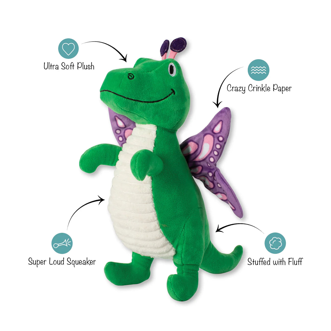 Fringe Studio: Flutter Rex Plush Dog Toy
