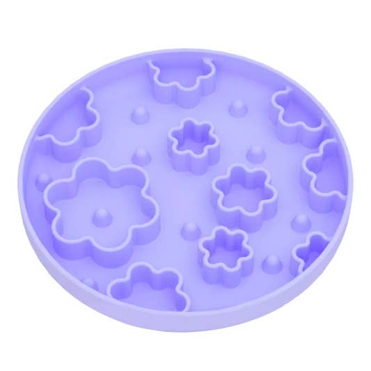 DOG ENRICHMENT | Meaty Licks: Flower Power Slow Feeder - Lavender/Purple