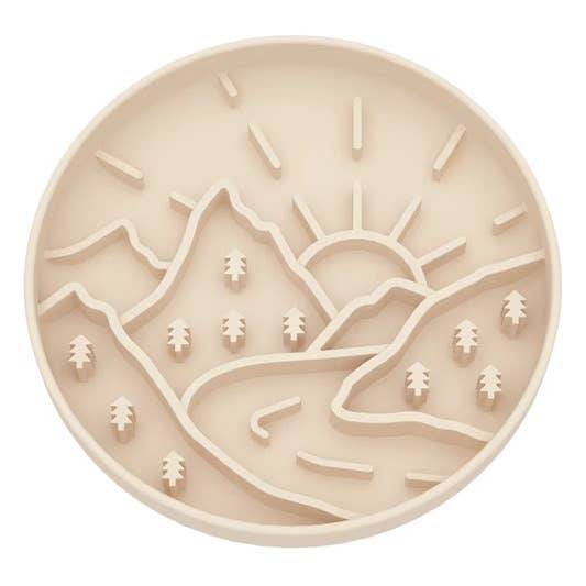 DOG ENRICHMENT | Meaty Licks: Mountain View Slow Feeder – Neutral Sand