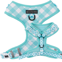 ADJUSTABLE DOG HARNESS: Peppermint Gingham