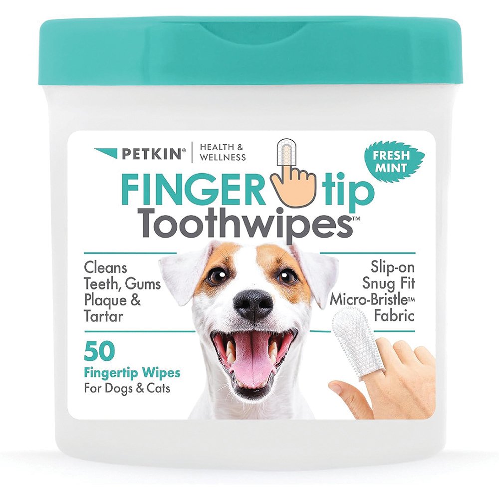 Petkin: Fingertip Tooth Wipes - Fresh Mint (50pk)