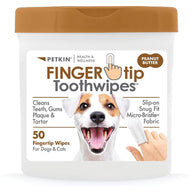 Petkin: Fingertip Tooth Wipes - Peanut Butter (50pk)