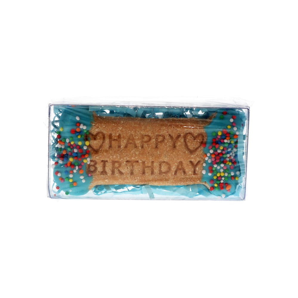 DOG TREATS | Huds and Toke: Happy Birthday Bone BLUE Cookie (Small)