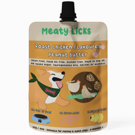 DOG TREATS | Meaty Licks: Roast Chicken Flavoured Peanut Butter Pouch 113g (NEW)