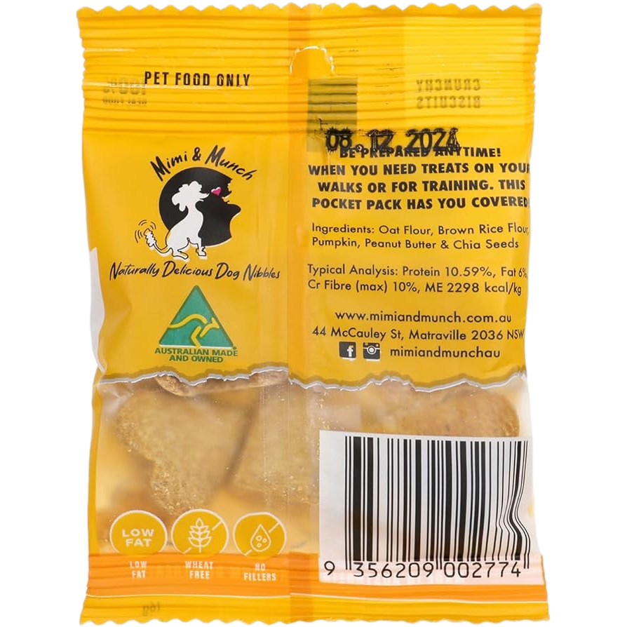 DOG TREATS | Mimi & Munch: Woofbutter Bakes Biscuits - Pocket Pack