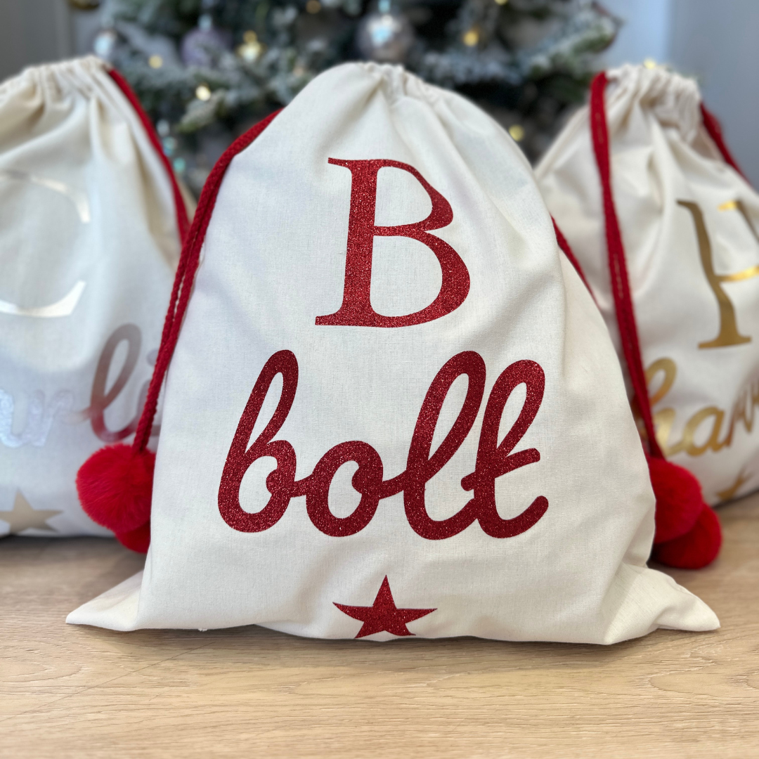 CHRISTMAS 2024: Santa Sack with Initial & Personalised Name {FINAL SALE}