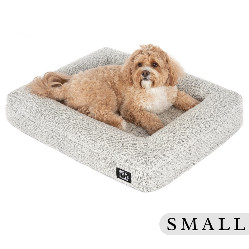 LUXE ORTHOPAEDIC DOG BED: Salt & Pepper Boucle (SMALL)