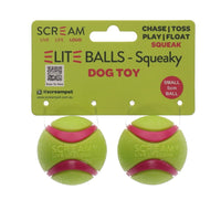Scream: Elite Ball SQUEAKY Loud Green & Pink 2pk Small