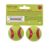 Scream: Elite Ball SQUEAKY Loud Green & Pink 2pk Small