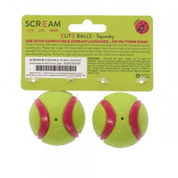 Scream: Elite Ball SQUEAKY Loud Green & Pink 2pk Small