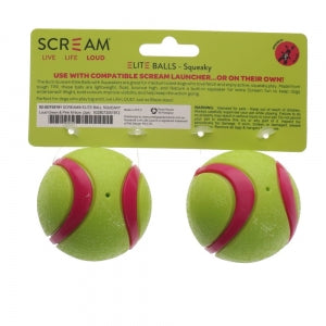 Scream: Elite Ball SQUEAKY Loud Green & Pink 2pk Medium