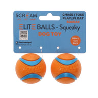 Scream: Elite Ball SQUEAKY Loud Orange & Blue 2pk Small