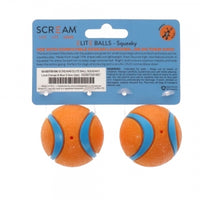 Scream: Elite Ball SQUEAKY Loud Orange & Blue 2pk Small