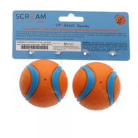 Scream: Elite Ball SQUEAKY Loud Orange & Blue 2pk Medium
