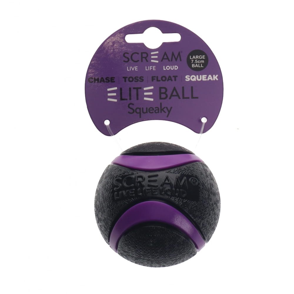 Scream: Elite Ball SQUEAKY Loud Black & Purple Large