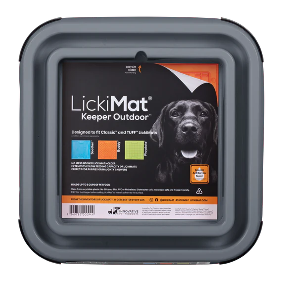LICKIMAT: The Outdoor Keeper Ant-Proof LickiMat Pad Holder - Grey