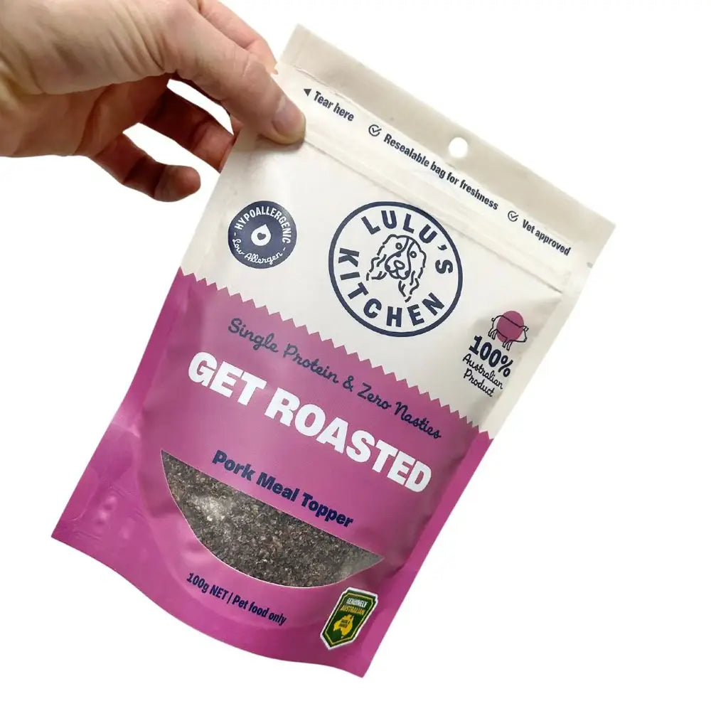 DOG MEAL TOPPER | Rover Pet Products Meal Topper and Enhancer - Get Roasted - Pork 100g