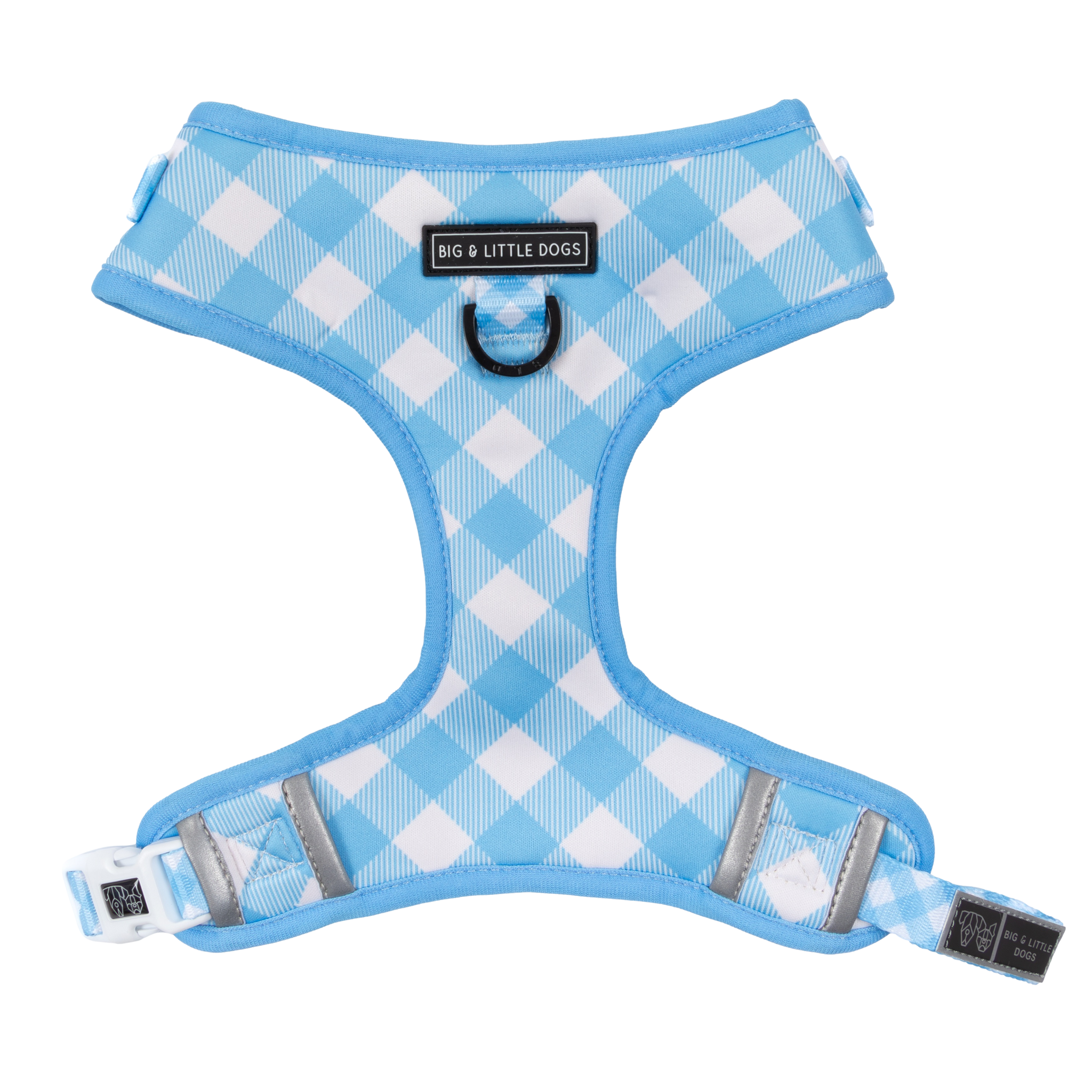 ADJUSTABLE DOG HARNESS: Blueberry Gingham