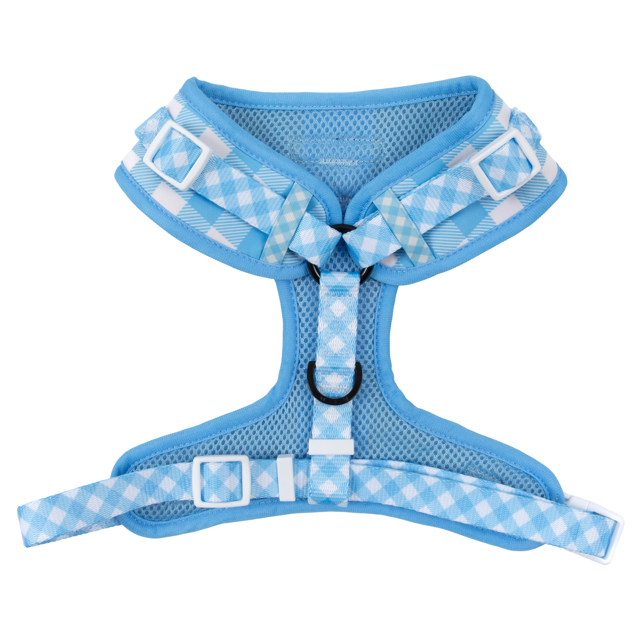 ADJUSTABLE DOG HARNESS: Blueberry Gingham