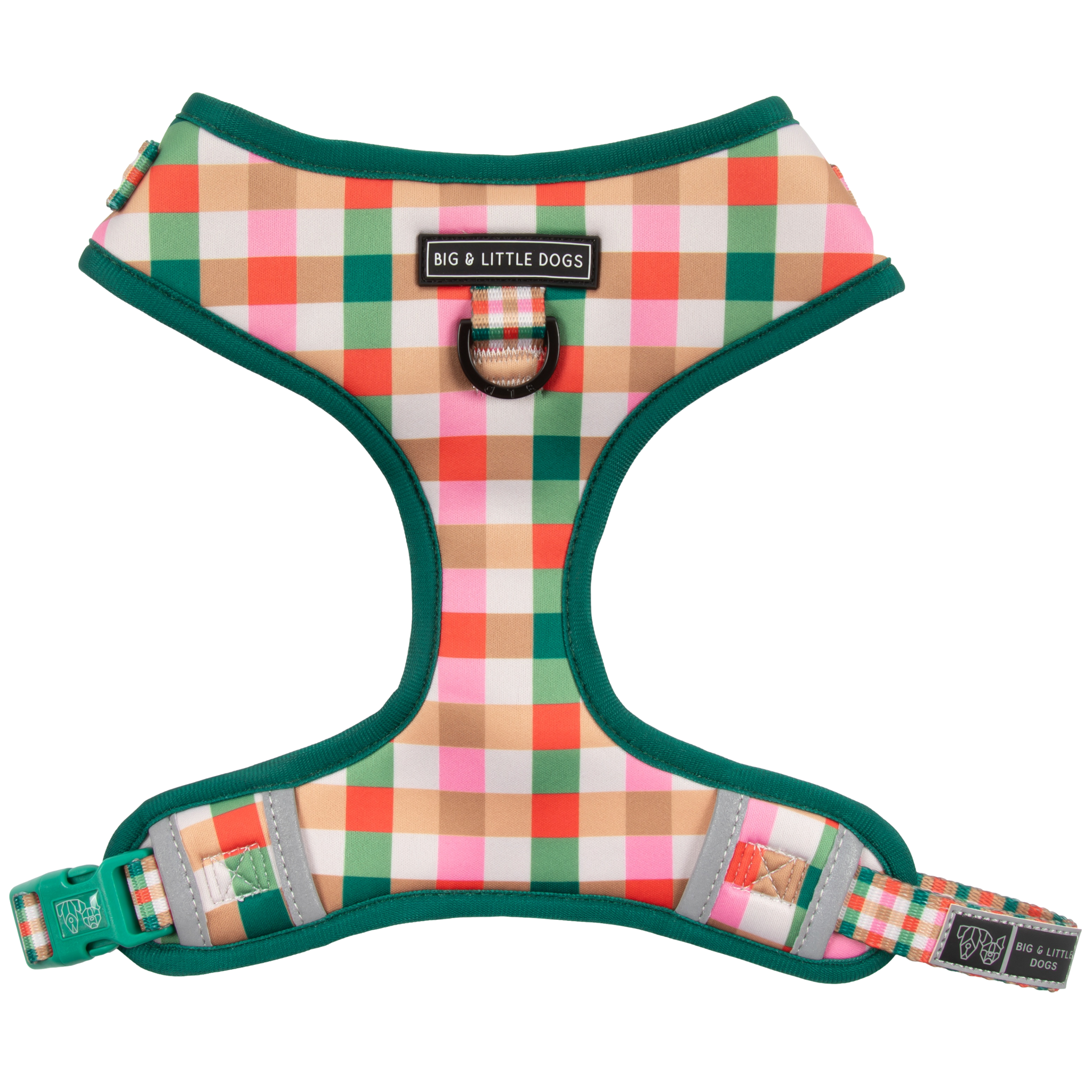 ADJUSTABLE DOG HARNESS: Candy Lane Plaid