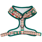 ADJUSTABLE DOG HARNESS: Candy Lane Plaid