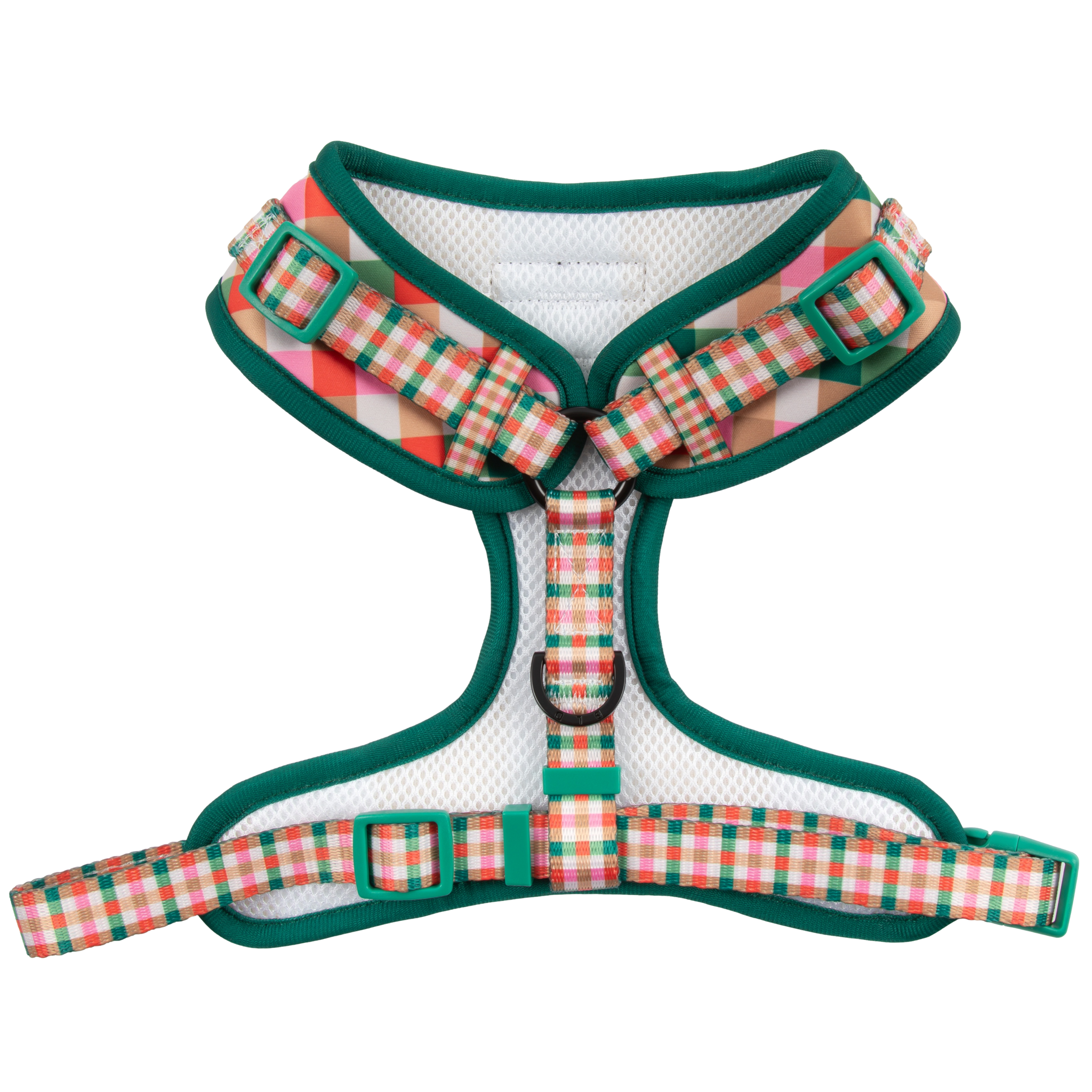 ADJUSTABLE DOG HARNESS: Candy Lane Plaid