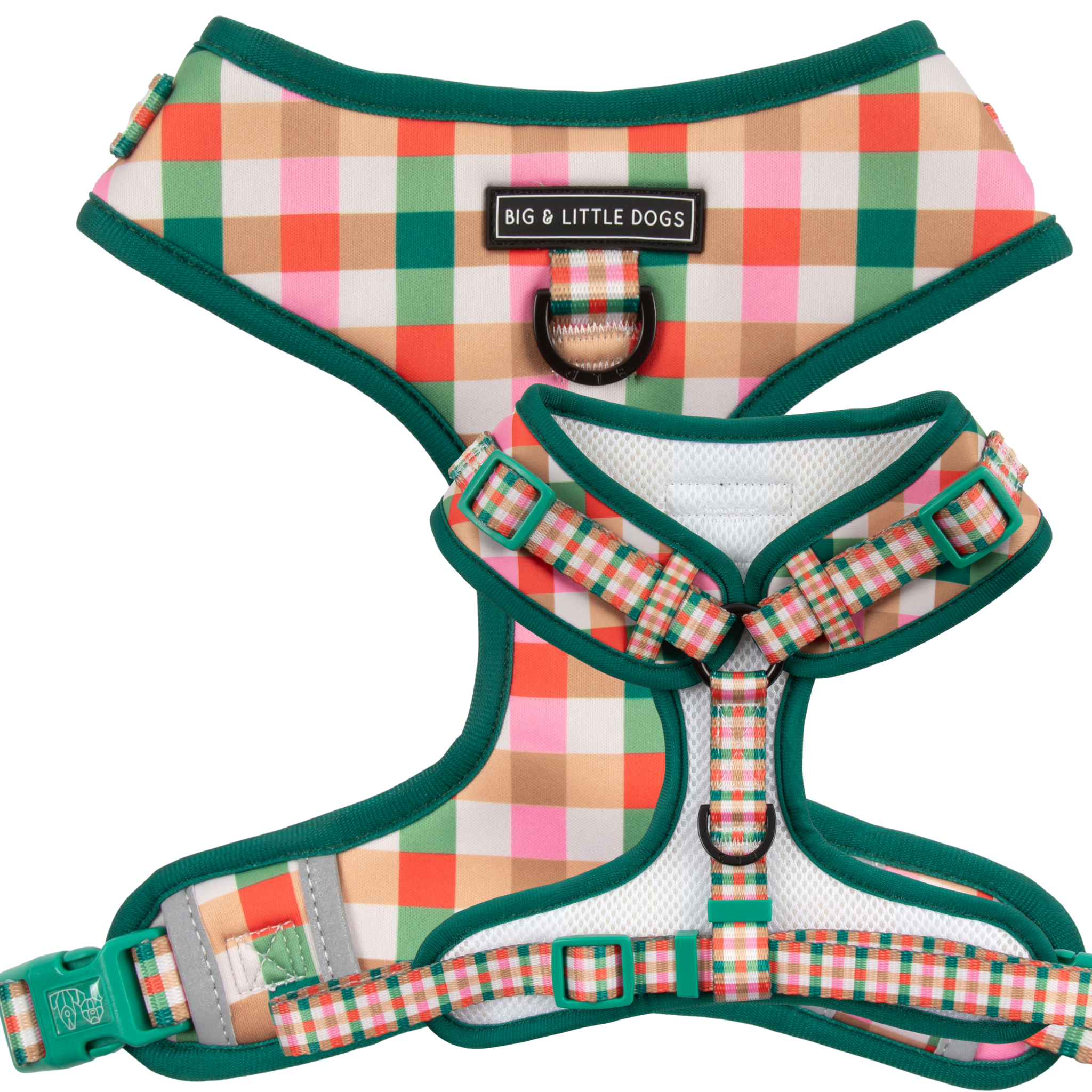 CHRISTMAS EXTRAVAGANZA BOX: "Candy Lane Plaid" Adjustable Harness & Collar