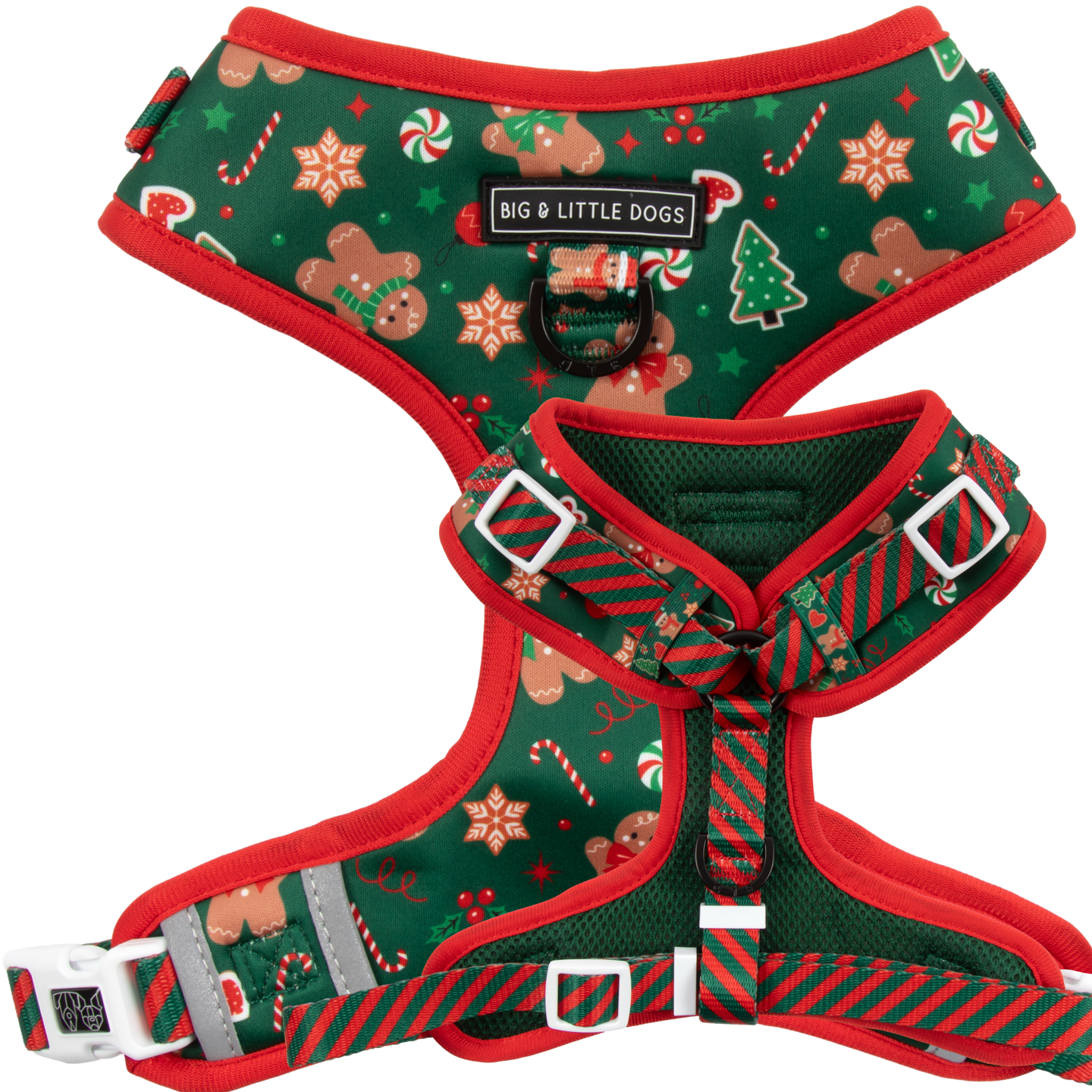 ADJUSTABLE DOG HARNESS: Gingerbread Cutie