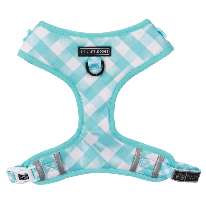 ADJUSTABLE DOG HARNESS: Peppermint Gingham (NEW!)